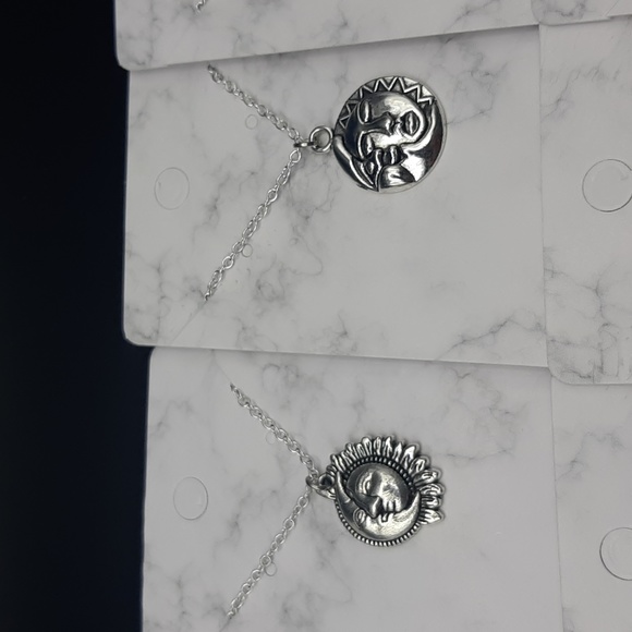 NWT Handmade Silver Plated Cross Religious Moon Sun Sky Universe Star Necklaces - Picture 5 of 8